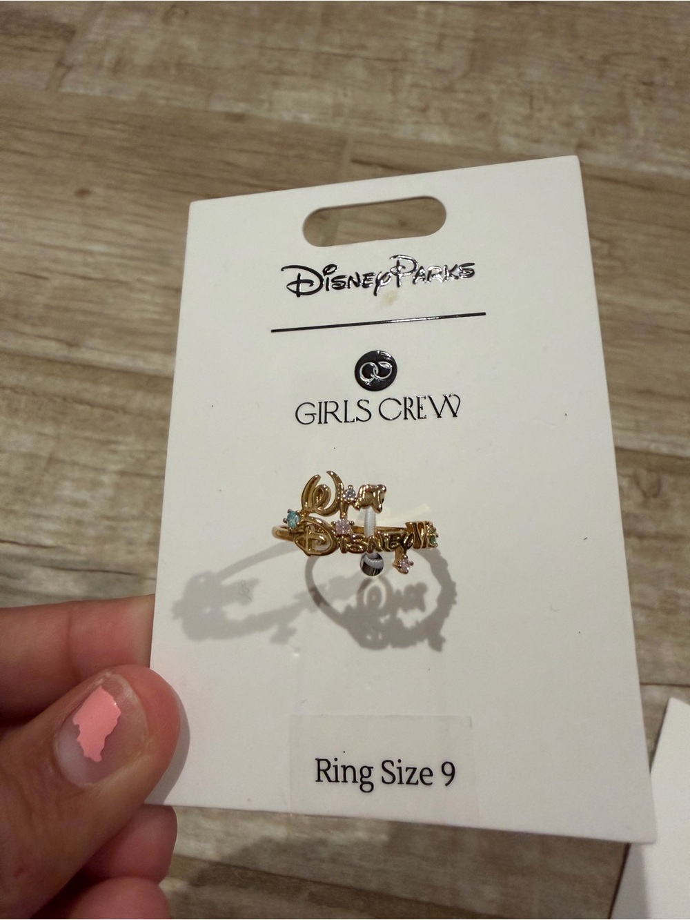 Disney girls crew Walt Disney Gold Script Ring size 9